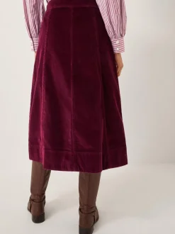 Monsoon Jamie Button Corduroy Midi Skirt