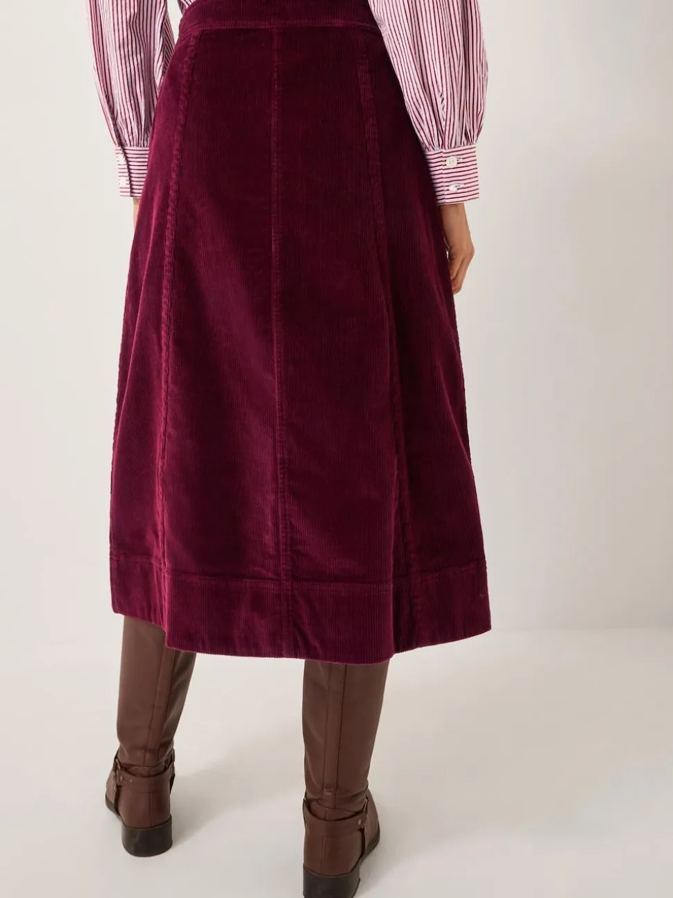Monsoon Jamie Button Corduroy Midi Skirt