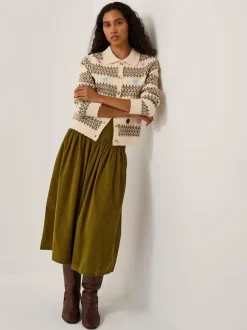 Monsoon Jenny Corduroy Midi Skirt