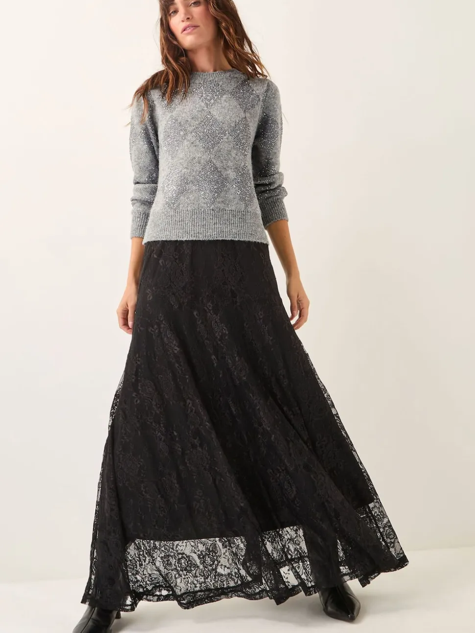 Monsoon Luna Lace Maxi Skirt