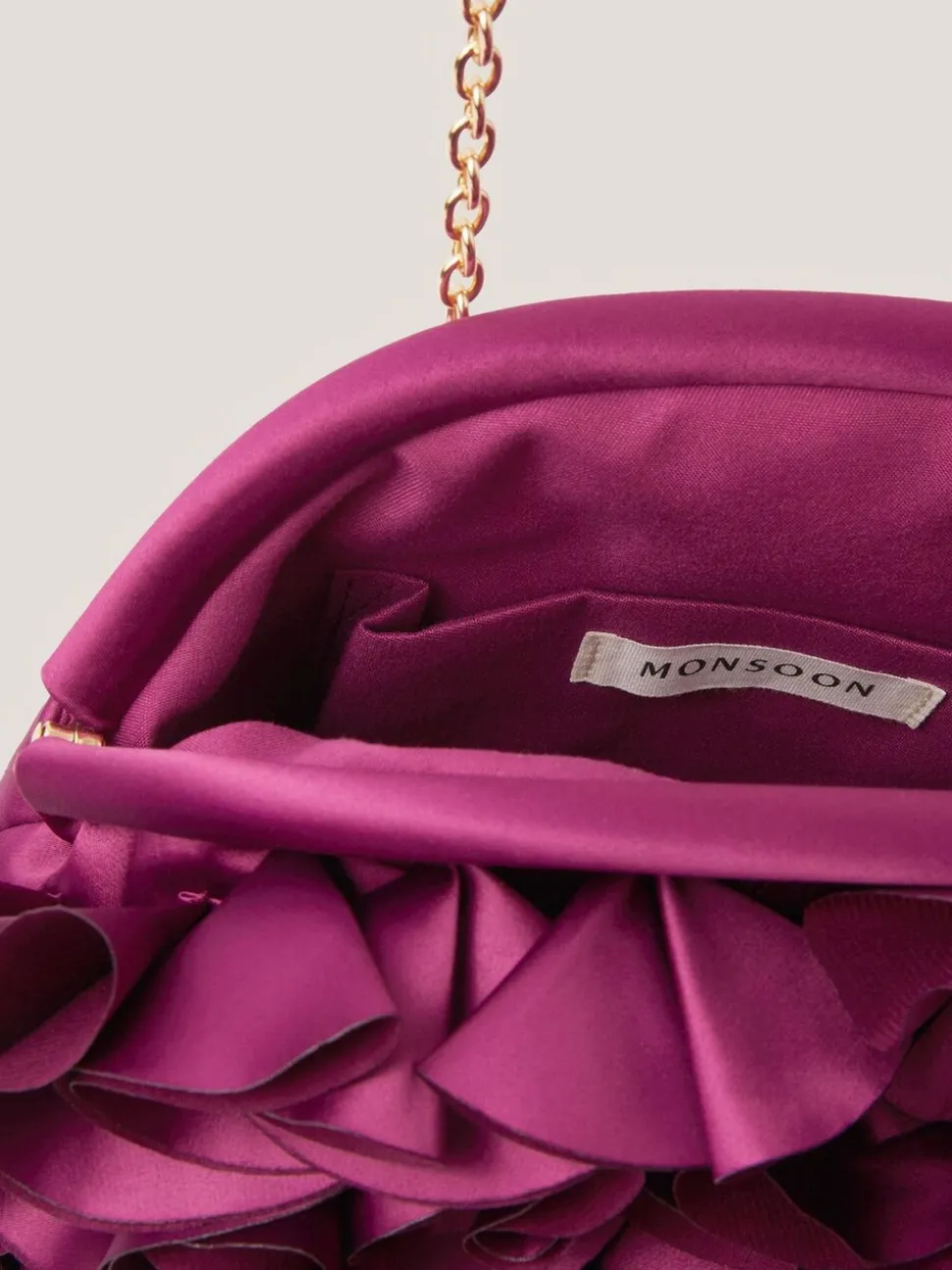 Monsoon Mindy Corsage Satin Clutch Bag