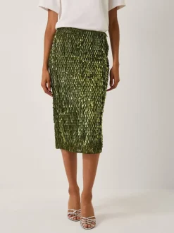 Monsoon Serenity Sequin Midi Skirt