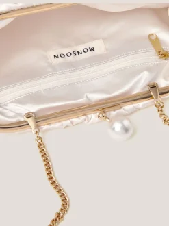 Monsoon Suvi Flower Embellished Clutch Bag
