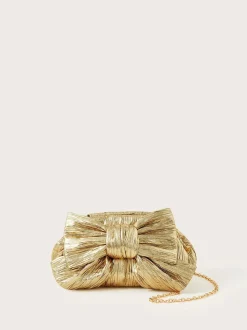 Monsoon Tone Oversized Bow Metallic Bag
