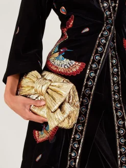 Monsoon Tone Oversized Bow Metallic Bag