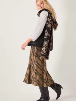 Monsoon Willa Check Midi Skirt