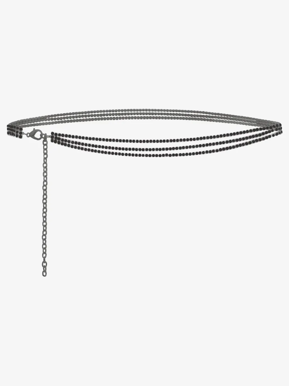 Mood Jet Crystal Layered Chain Belt