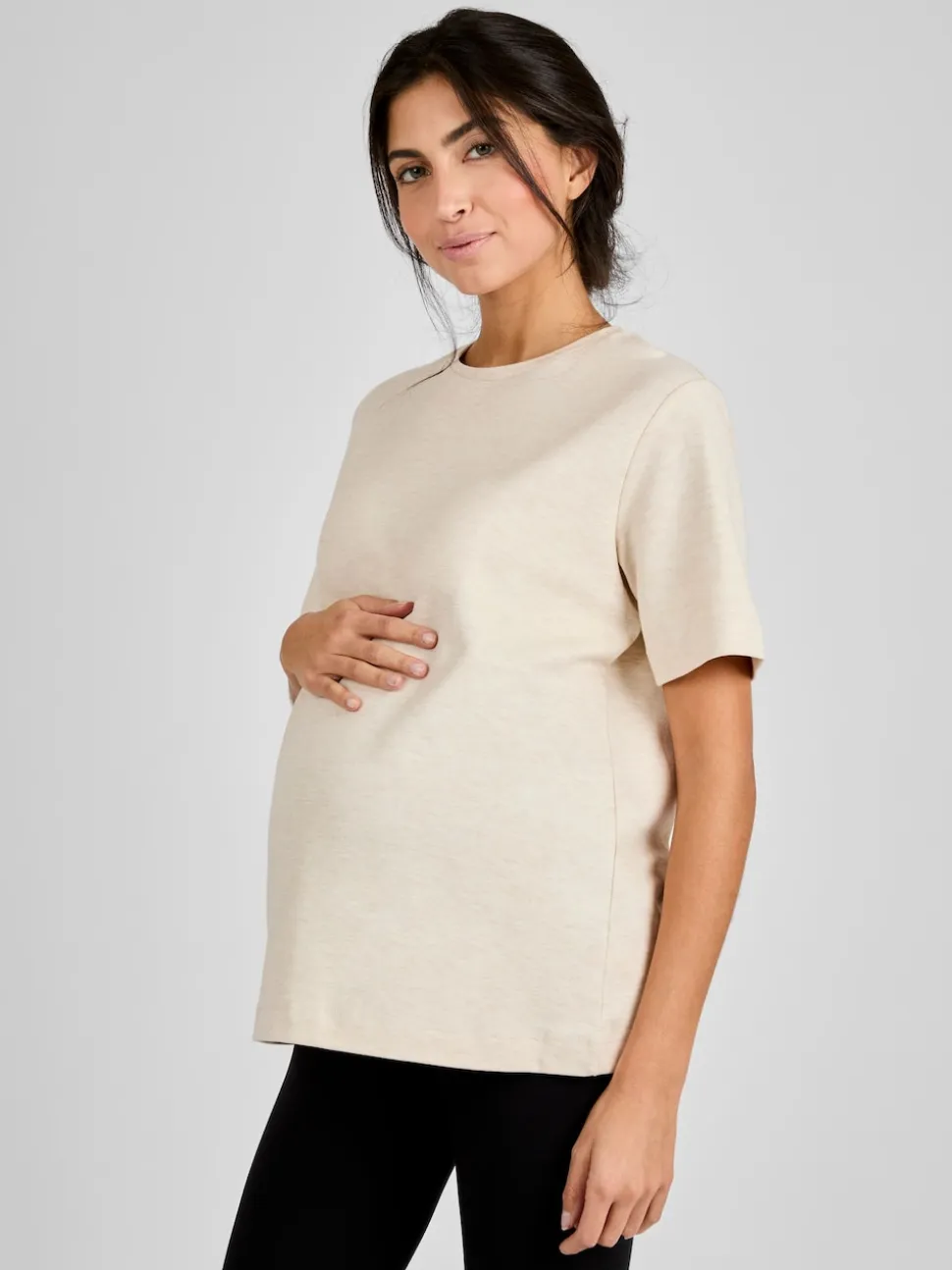 Moutkleurig - JoJo Maman Bébé - Oversized boyfriend zwangerschaps-T-shirt