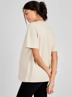 Moutkleurig - JoJo Maman Bébé - Oversized boyfriend zwangerschaps-T-shirt