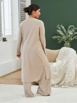 Moutkleurig - Laura Ashley lang loungevest