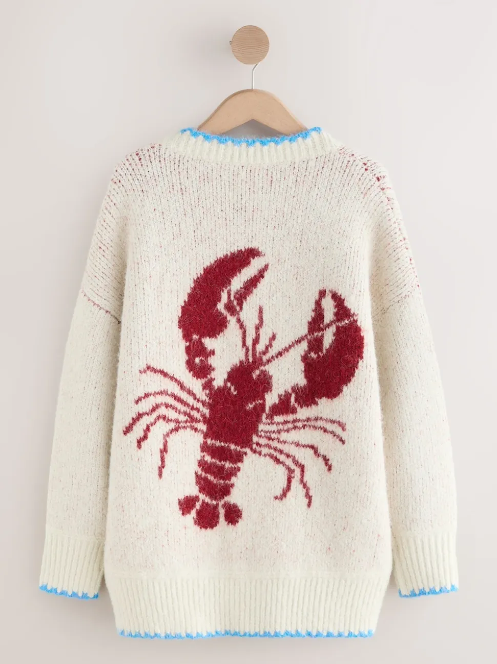 Moutkleurig - Lobster Button Cardigan