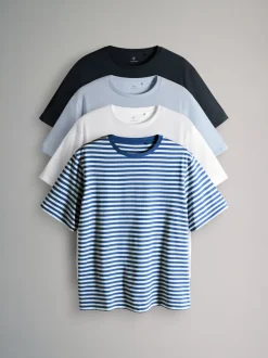 Multi - The Set verpakking van 4 relaxte T-shirts met korte mouwen