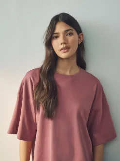 Multi - Verpakking van 5 100% katoenen boxy T-shirts met korte mouwen