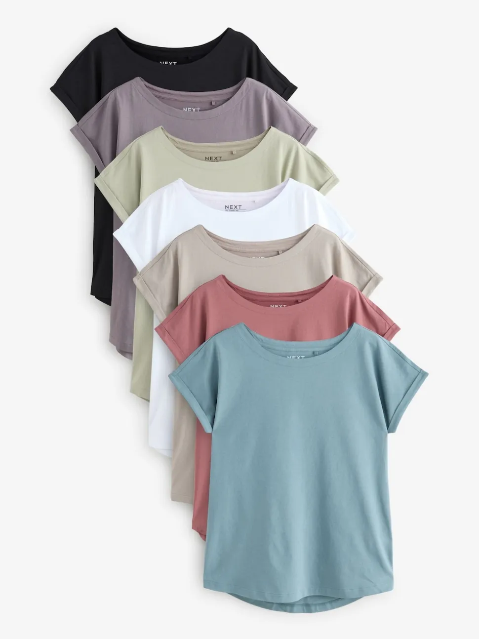 Multi - Verpakking van 7 T-shirts met kapmouwen van 100% katoen