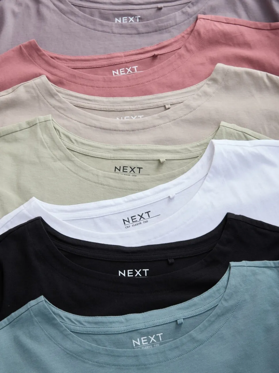 Multi - Verpakking van 7 T-shirts met kapmouwen van 100% katoen