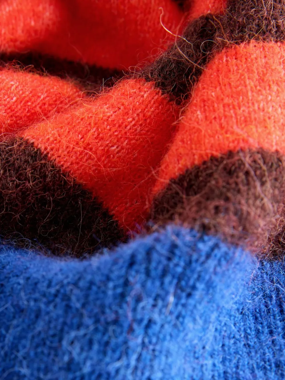 Multi Red/Blue Stripe - Trui met ronde hals en lange mouwen met wol