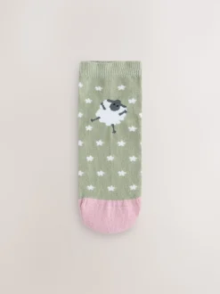 Multi Sheep Print - 4 paar sneakersokken