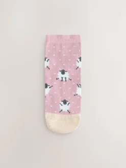 Multi Sheep Print - 4 paar sneakersokken
