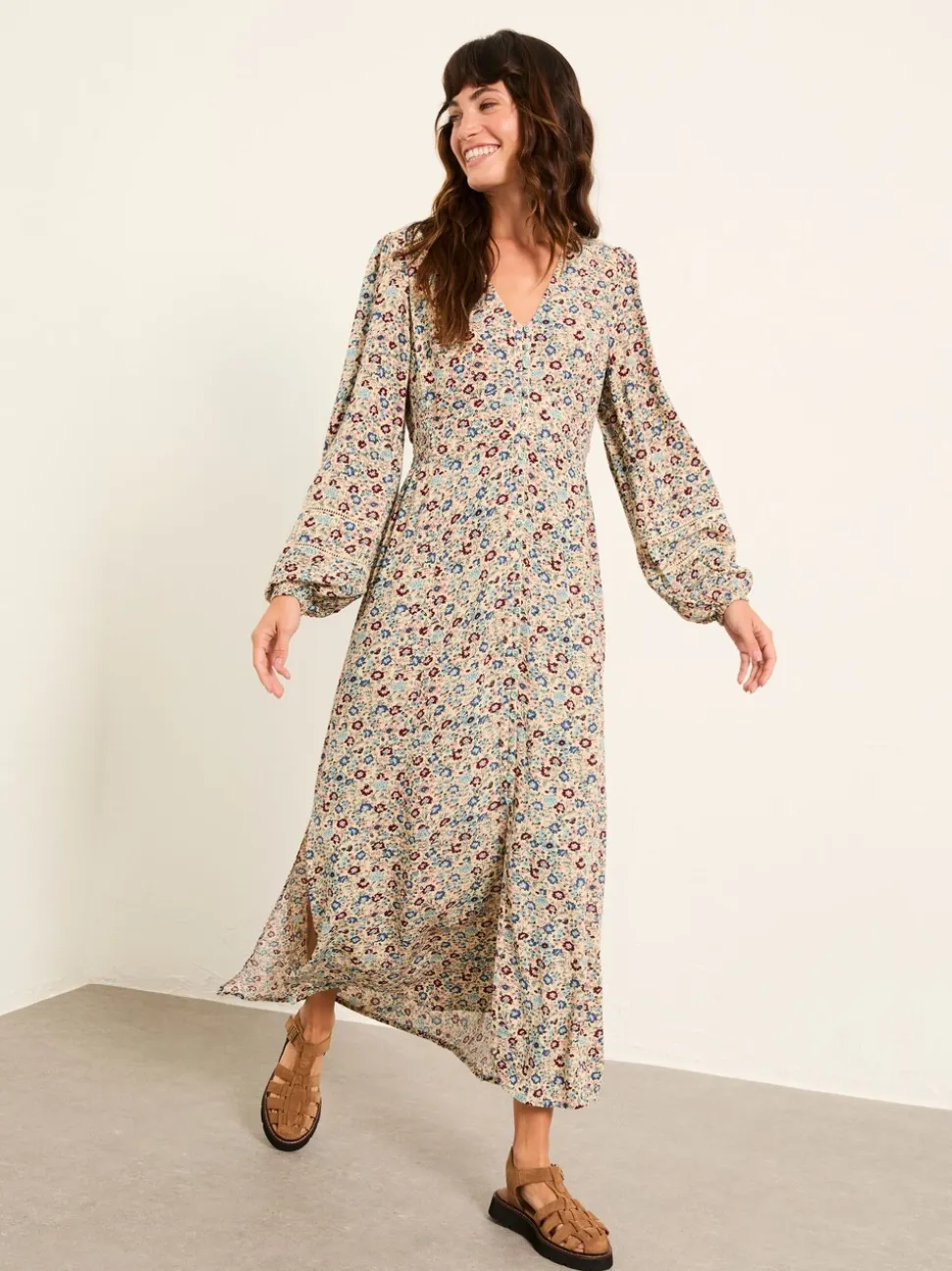 Multi Vintage Ditsy - FatFace midi-jurk