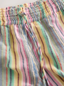 Multi-coloured Stripe - Broek met wijde pijpen en elastische taille