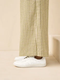 Naturel Broderie - Sneaker met veters
