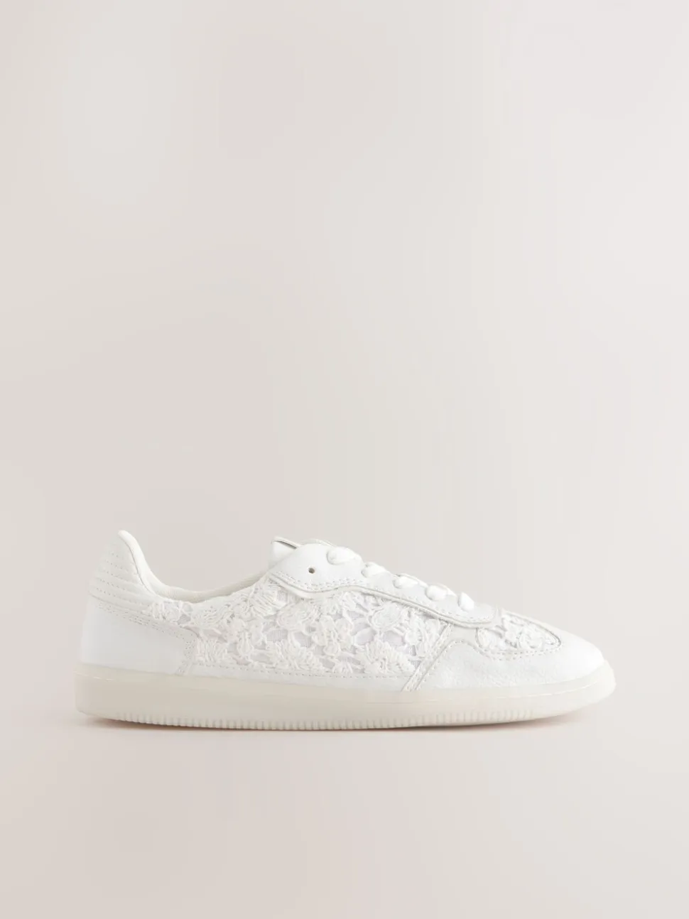 Naturel Broderie - Sneaker met veters