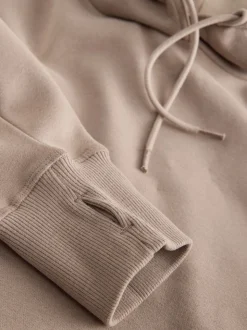 Naturel bruin - Active Longline Overhead Hoodie met superzacht naaddetail en zakken