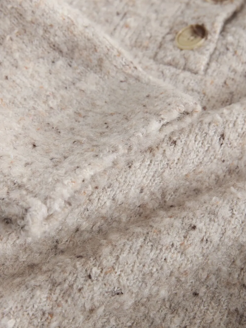 Naturel Gemêleerd - Boucle Long Sleeve Polo Jumper
