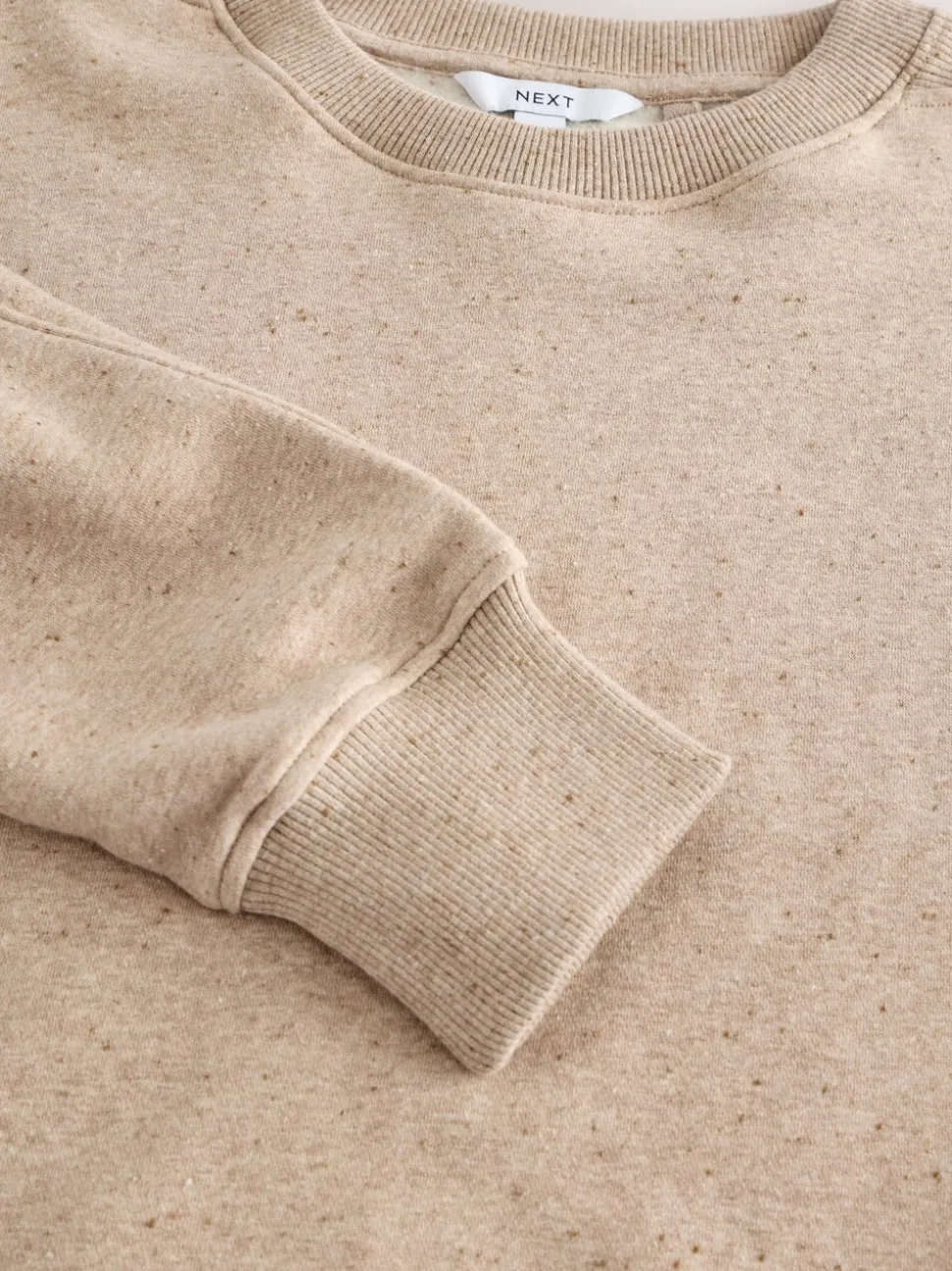 Naturel Gemêleerd - Essentials sweatshirt met relaxte pasvorm, lange snit en zakken