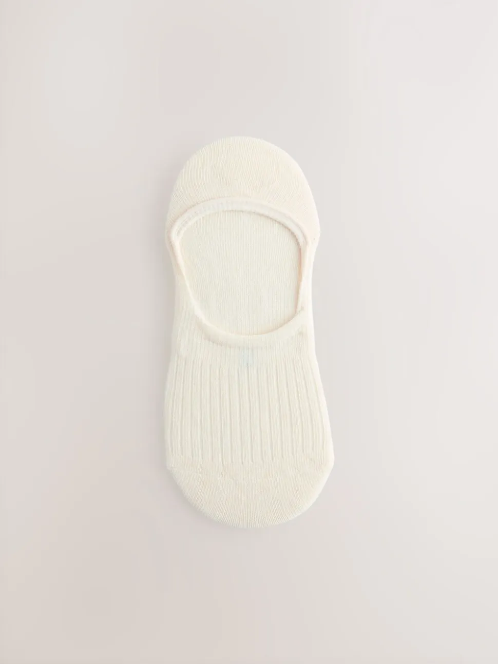 Naturel geribbeld - 4 Paar footsies