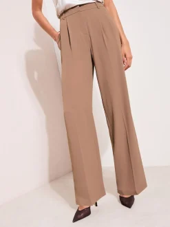 Naturel Latte - Friends Like These Premium broek met wijde pijpen en elastiek aan de achterkant