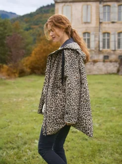 Naturel met luipaardprint - Seraphine 3-In-1 Maternity & Babywearing Raincoat