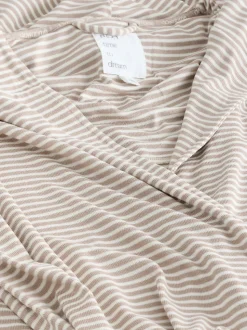 Naturel met strepen - Cosy Lightweight Dressing Gown