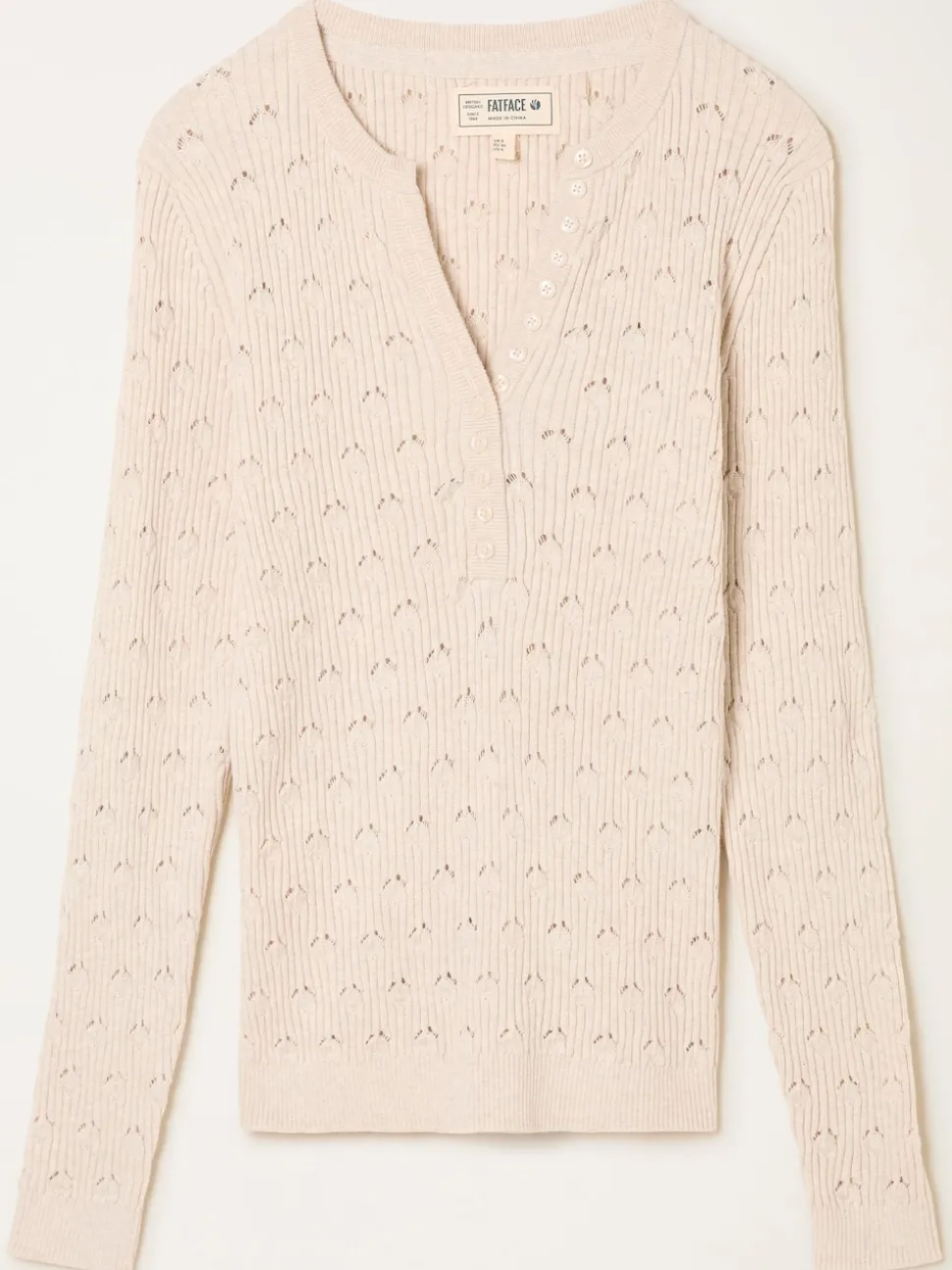 Natuurlijk - FatFace Knitted Button Front Henley