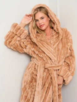 Natuurlijk - Jim Jam the Label Chocolate Ribbed Dressing Brown Gown
