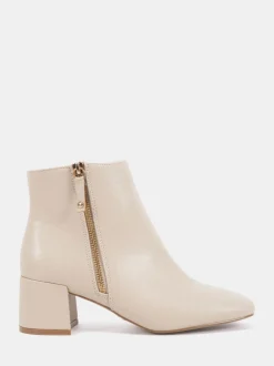 Natuurlijk - Novo Kate Zip Side Square Toe Block Heel Ankle Boots