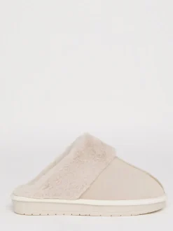 Natuurlijk - Simply Be Faux Fur Lined Suede Mule Slippers