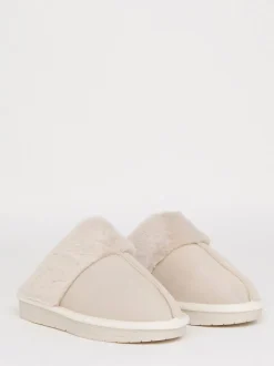Natuurlijk - Simply Be Faux Fur Lined Suede Mule Slippers