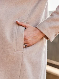 Natuurlijk - Sosandar - Eersteklas lange jas van wolmix