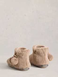 Natuurlijk - White Stuff pantoffels van imitatiebont