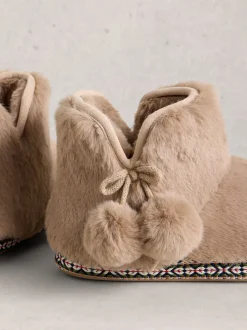 Natuurlijk - White Stuff pantoffels van imitatiebont