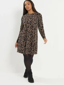 Natuurlijk - Yours Curve Printed Ribbed Tunic