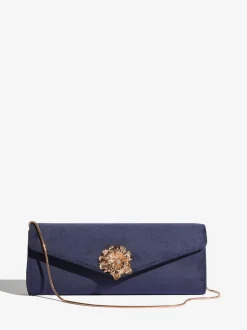 Navy Floral Trim - Lipsy Clutch Bag