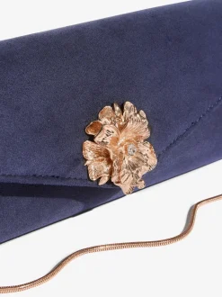 Navy Floral Trim - Lipsy Clutch Bag