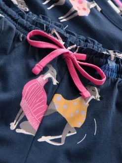 Navy Whippet - Set van 100% katoenen shortpyjama