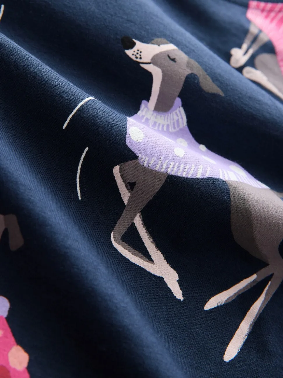 Navy Whippet - Set van 100% katoenen shortpyjama