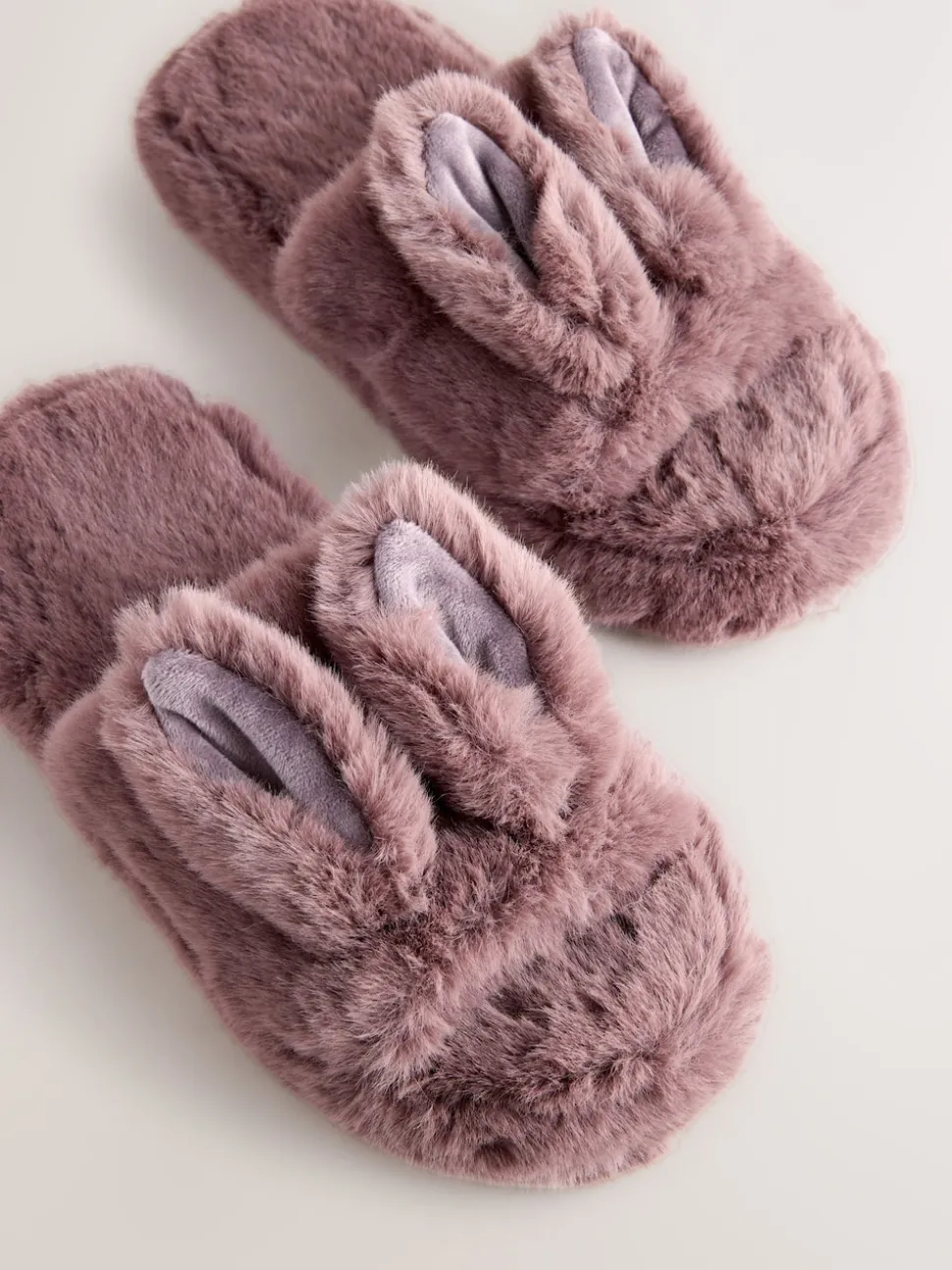 Nertsgrijs/bruin - Bunny Faux Fur Slider Slippers