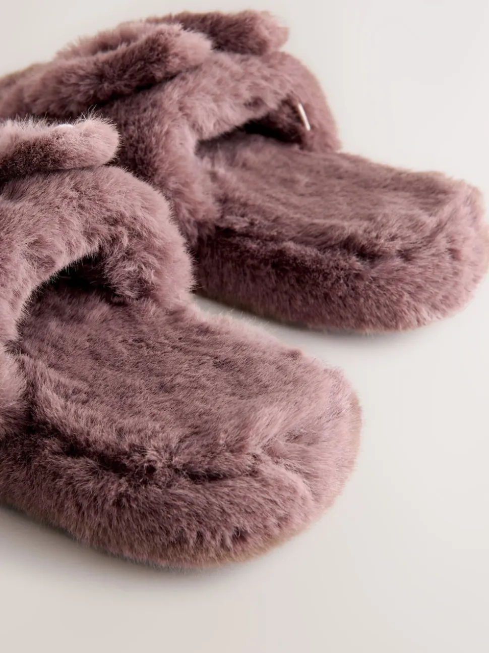 Nertsgrijs/bruin - Bunny Faux Fur Slider Slippers