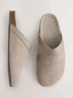 Nertsgrijs/bruin - Forever Comfort Leather Clean Footbed Clogs
