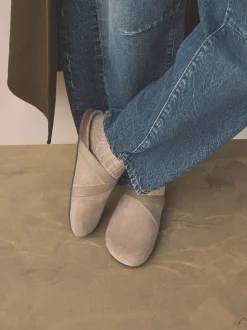Nertsgrijs/bruin - Forever Comfort Leather Clean Footbed Clogs